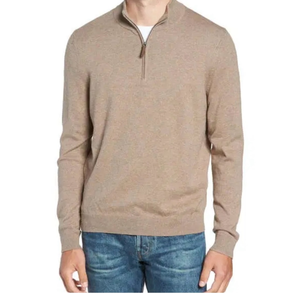Nordstrom‘s Classic Tan Quarter-Zip Crewneck Sweater